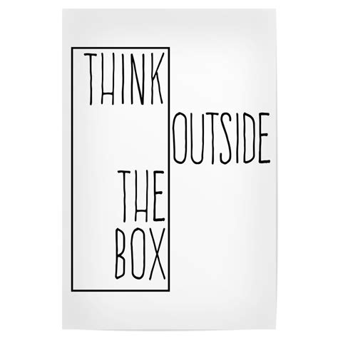 think outside the box metal poster|thinking outside the box art.